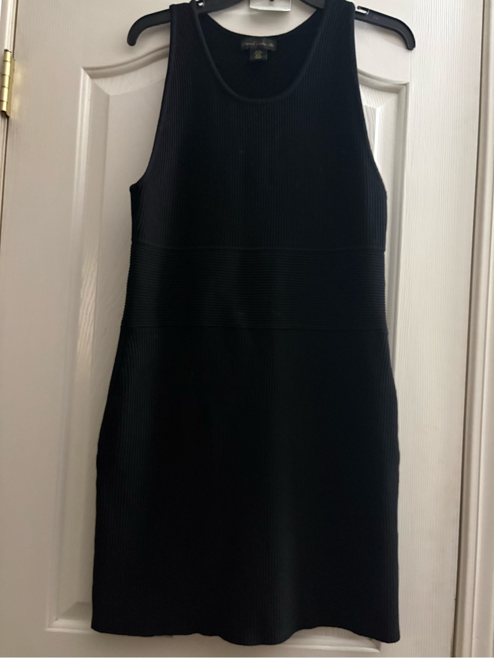 House of Harlow 1960 Black Ribbed Sleeveless Shift Dress